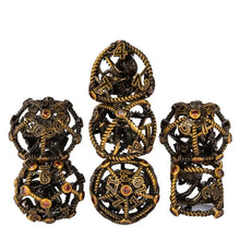 Load image into Gallery viewer, Kraken’s Hoard Metal Dice Set for Dungeons &amp; Dragons
