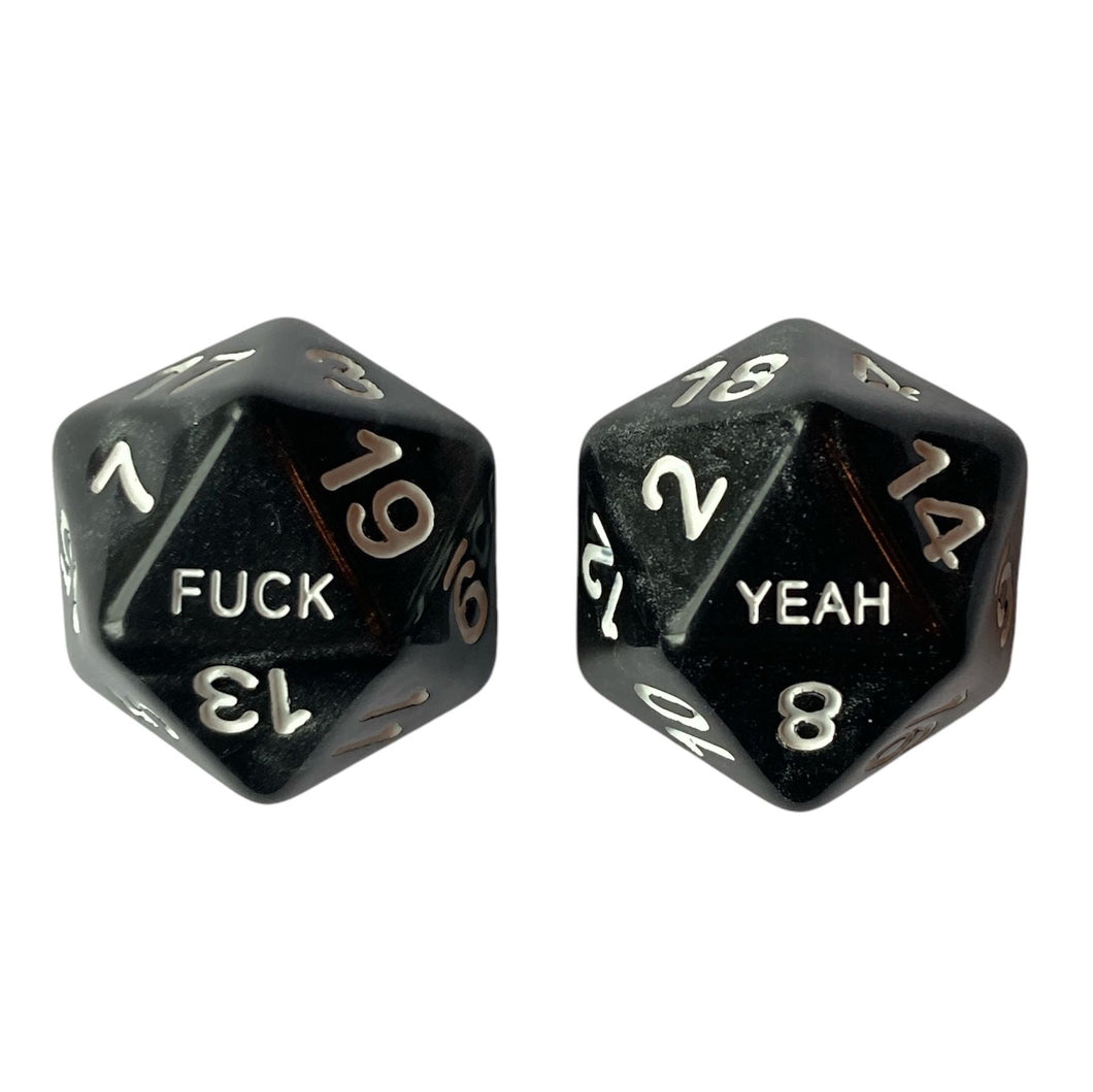Fuck/Yeah Two-Piece D20 Dice for DND Dungeons & Dragons
