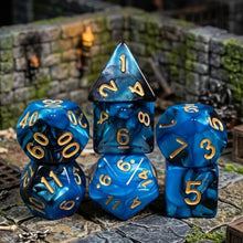 Load image into Gallery viewer, Alchemist's Swirl Resin Dice Set – Choose Your Color
