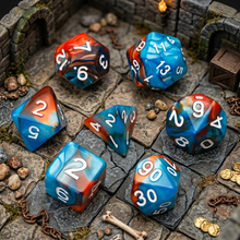 Load image into Gallery viewer, Alchemist's Swirl Resin Dice Set – Choose Your Color
