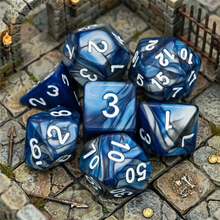 Load image into Gallery viewer, Alchemist's Swirl Resin Dice Set – Choose Your Color
