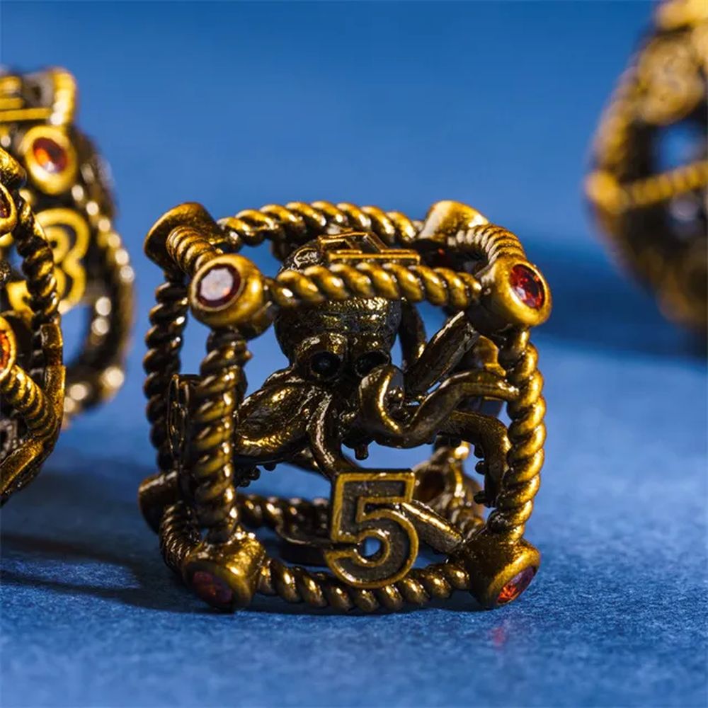 Kraken’s Hoard Metal Dice Set for Dungeons & Dragons