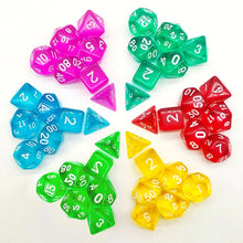 Load image into Gallery viewer, Clear Transparent Dice Set for Dungeons &amp; Dragons
