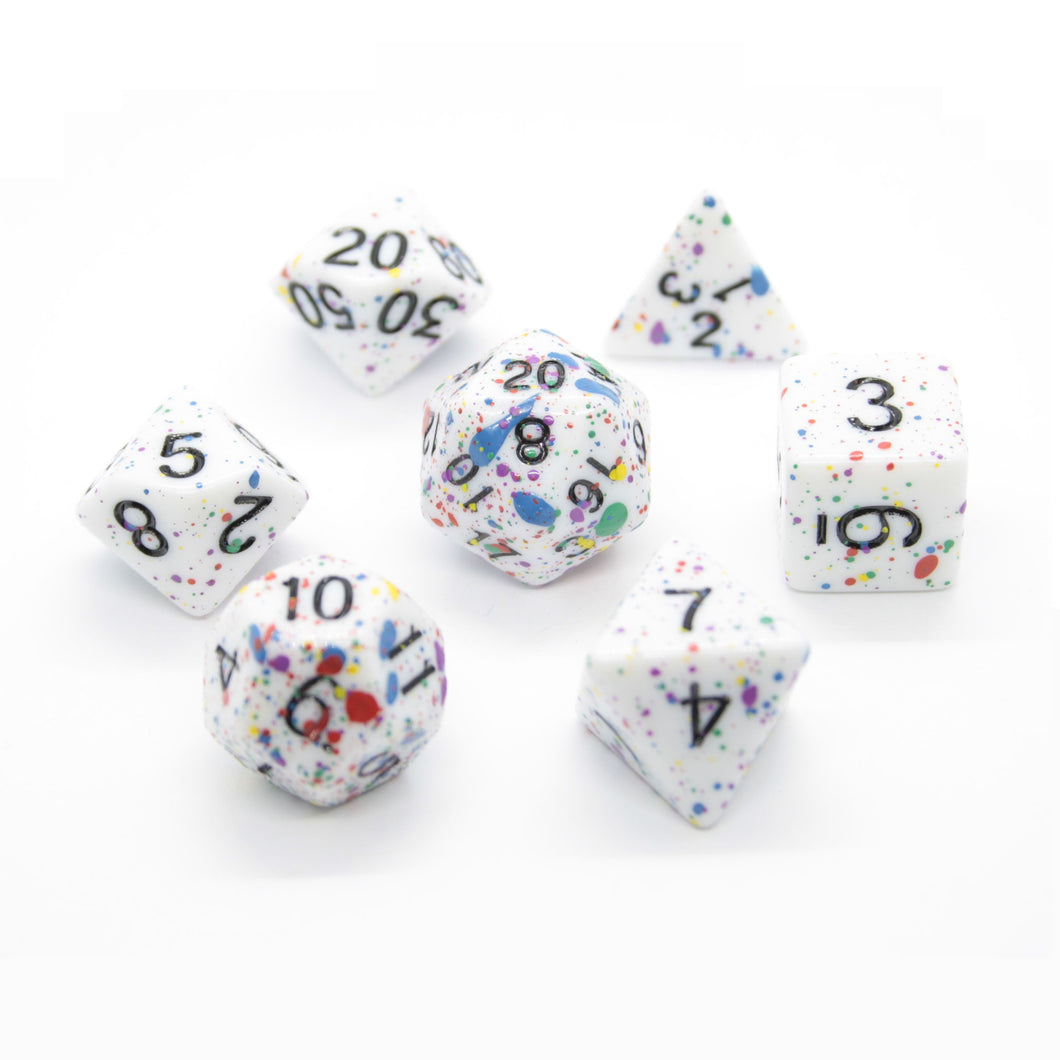 Color-Splattered Dice Set for Dungeons & Dragons