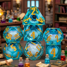 Load image into Gallery viewer, Eye of the Beholder Floating Eyeballs Liquid Core Dice Set
