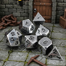 Load image into Gallery viewer, Mithril Metal Dice Set for Dungeons &amp; Dragons
