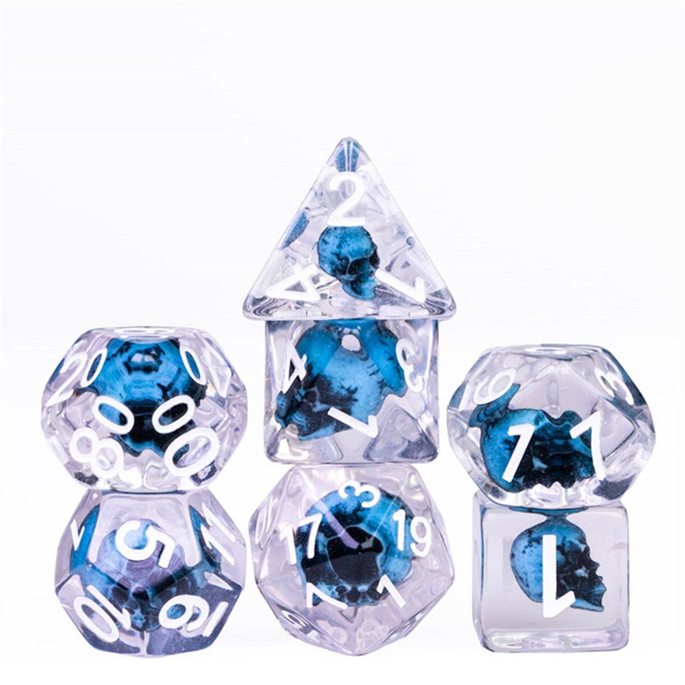 Ice Skull Dice Set for Dungeons & Dragons