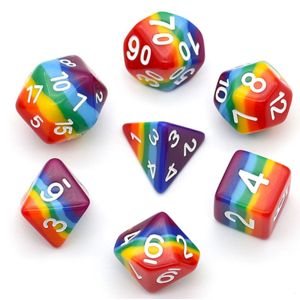 Rainbow Dice Set for Dungeons & Dragons