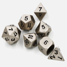 Load image into Gallery viewer, Silver Metal Dice Set for Dungeons &amp; Dragons
