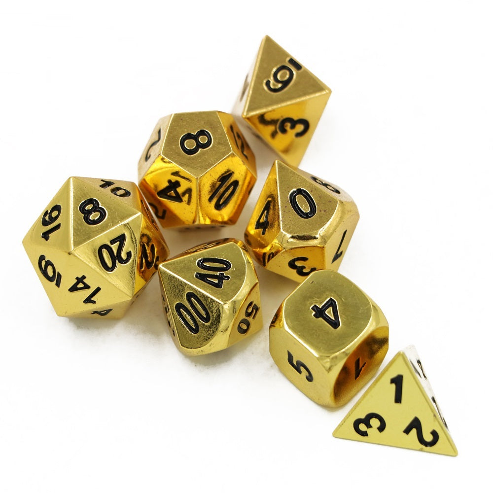 Gold Metal Dice Set for Dungeons & Dragons