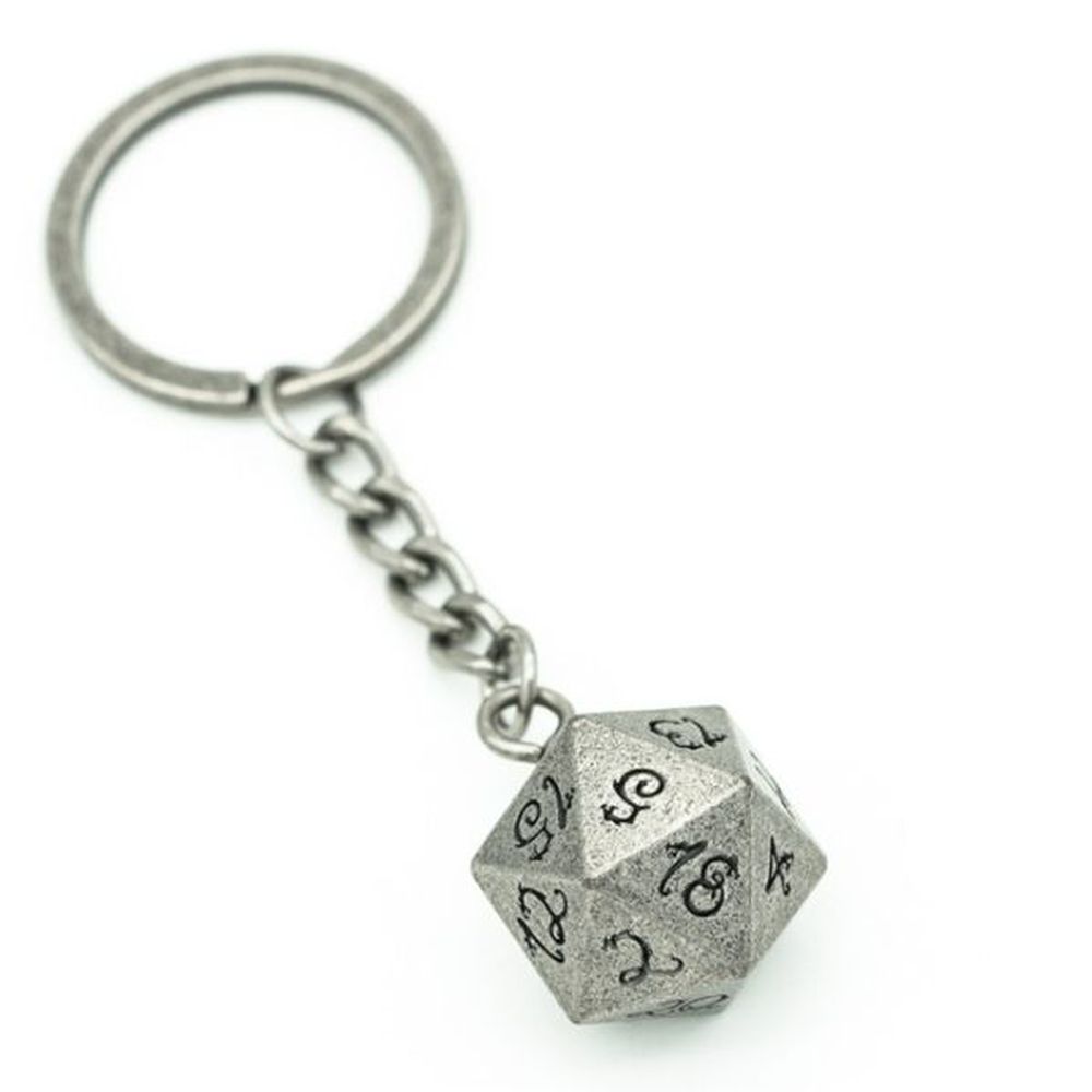 Metal D20 Keychain - Dungeons & Dragons Accessory