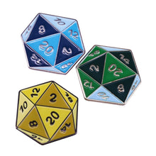 Charger l&#39;image dans la galerie, D20 Colourful Dice Pin - Dungeons &amp; Dragons Brooch
