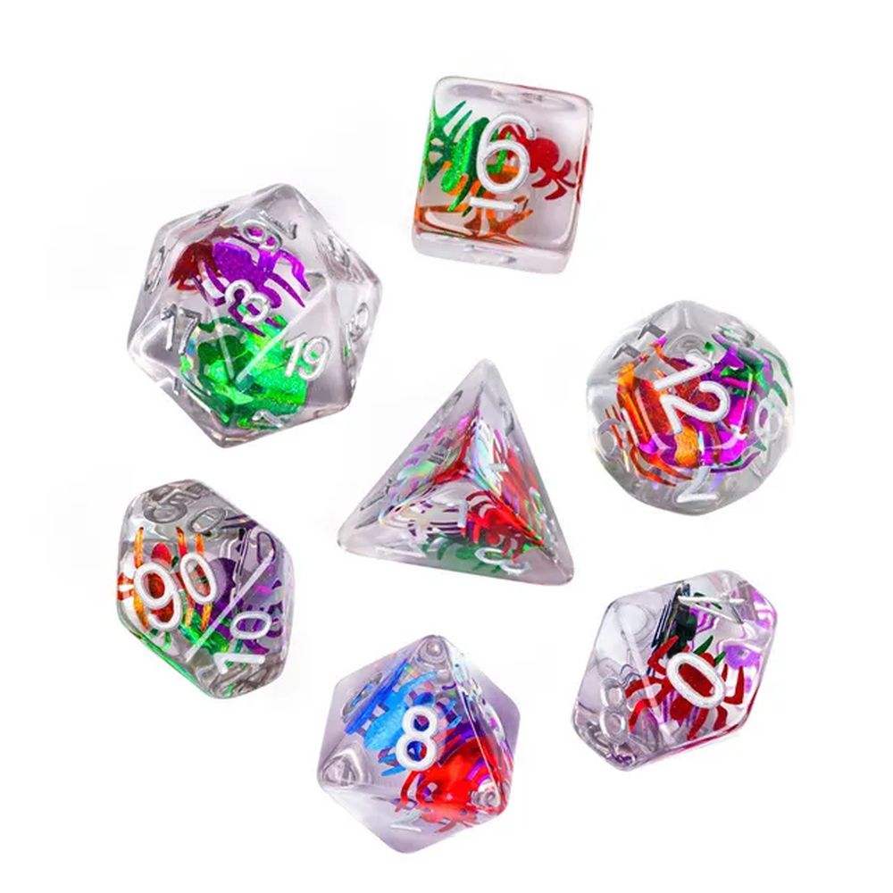 Spider Swarm Polyhedral Dice Set for Dungeons & Dragons
