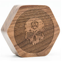 Load image into Gallery viewer, Skull Wood Dice Box for Dungeons &amp; Dragons

