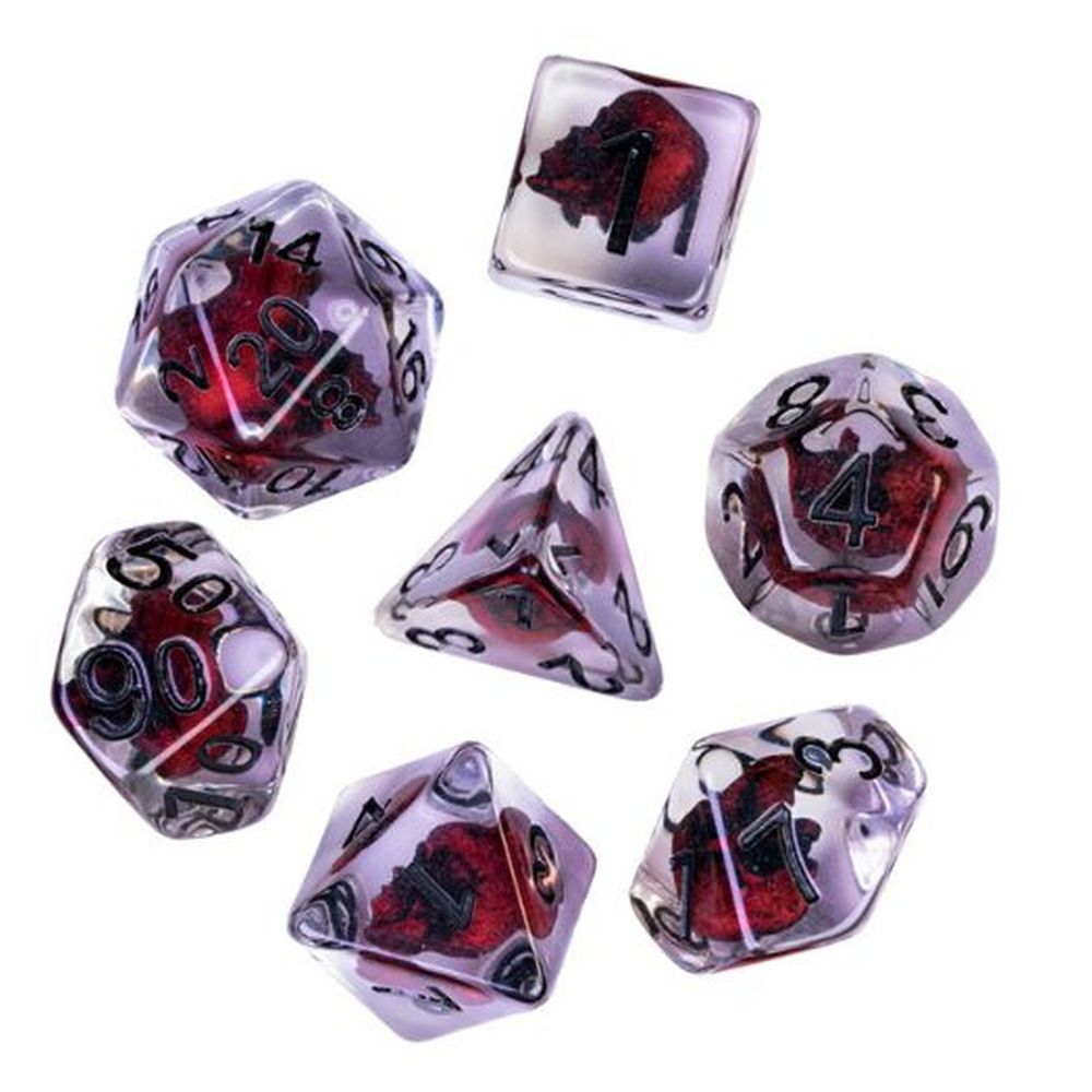 Flame Skull Dice Set for Dungeons & Dragons
