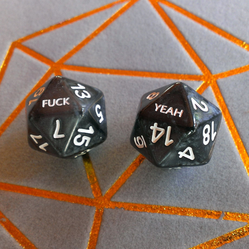 Fuck/Yeah D20 Dice Set for DND Dungeons & Dragons