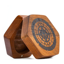 Load image into Gallery viewer, Pirate Compass Wood Dice Box for Dungeons &amp; Dragons
