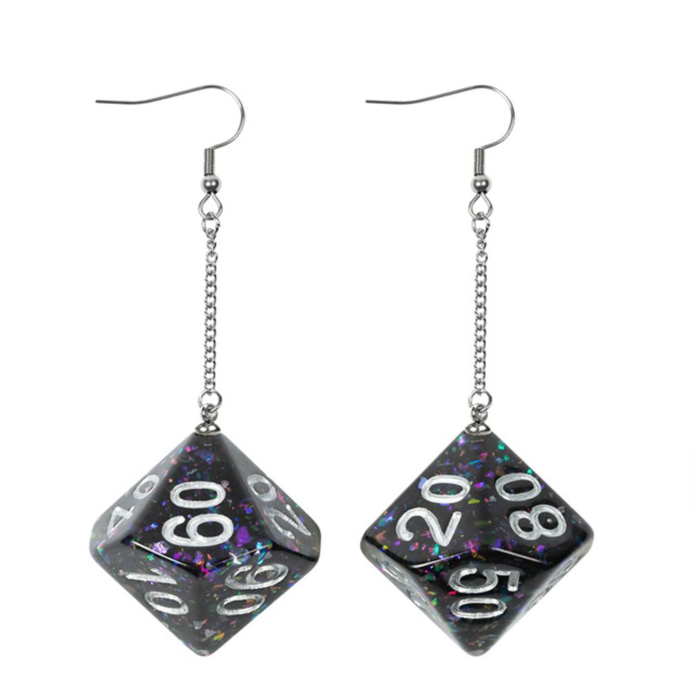 Polyhedral Dice D100 Earrings for Dungeons & Dragons