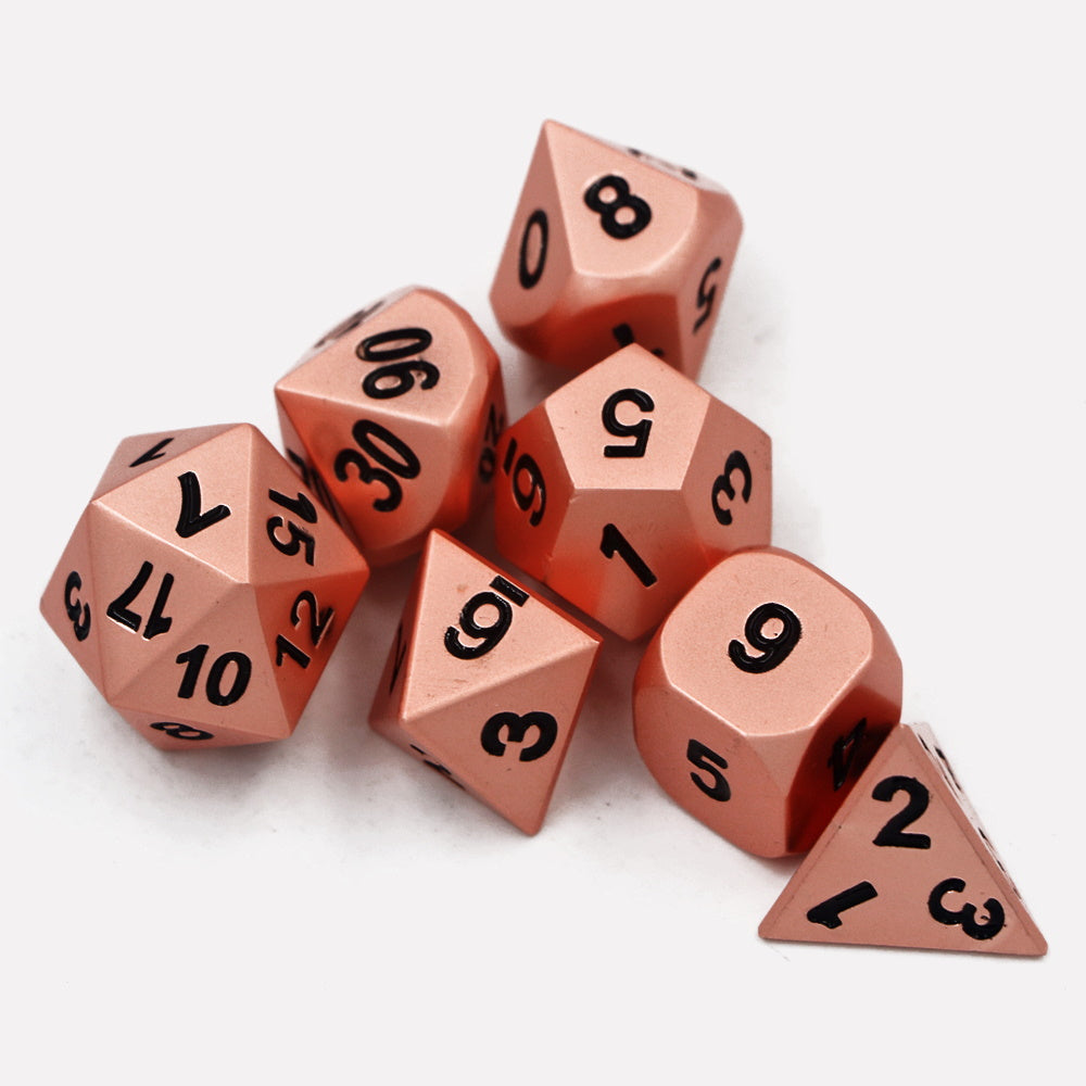 Copper Metal Dice Set for Dungeons & Dragons