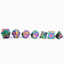 Load image into Gallery viewer, Rainbow Nexus Metal Dice Set for Dungeons &amp; Dragons
