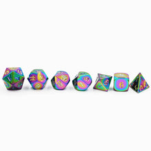 Load image into Gallery viewer, Rainbow Metal Dice Set for Dungeons &amp; Dragons
