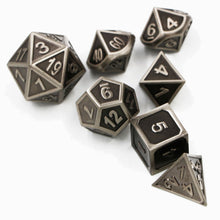 Load image into Gallery viewer, Steel Embossed Metal Dice Set for Dungeons &amp; Dragons
