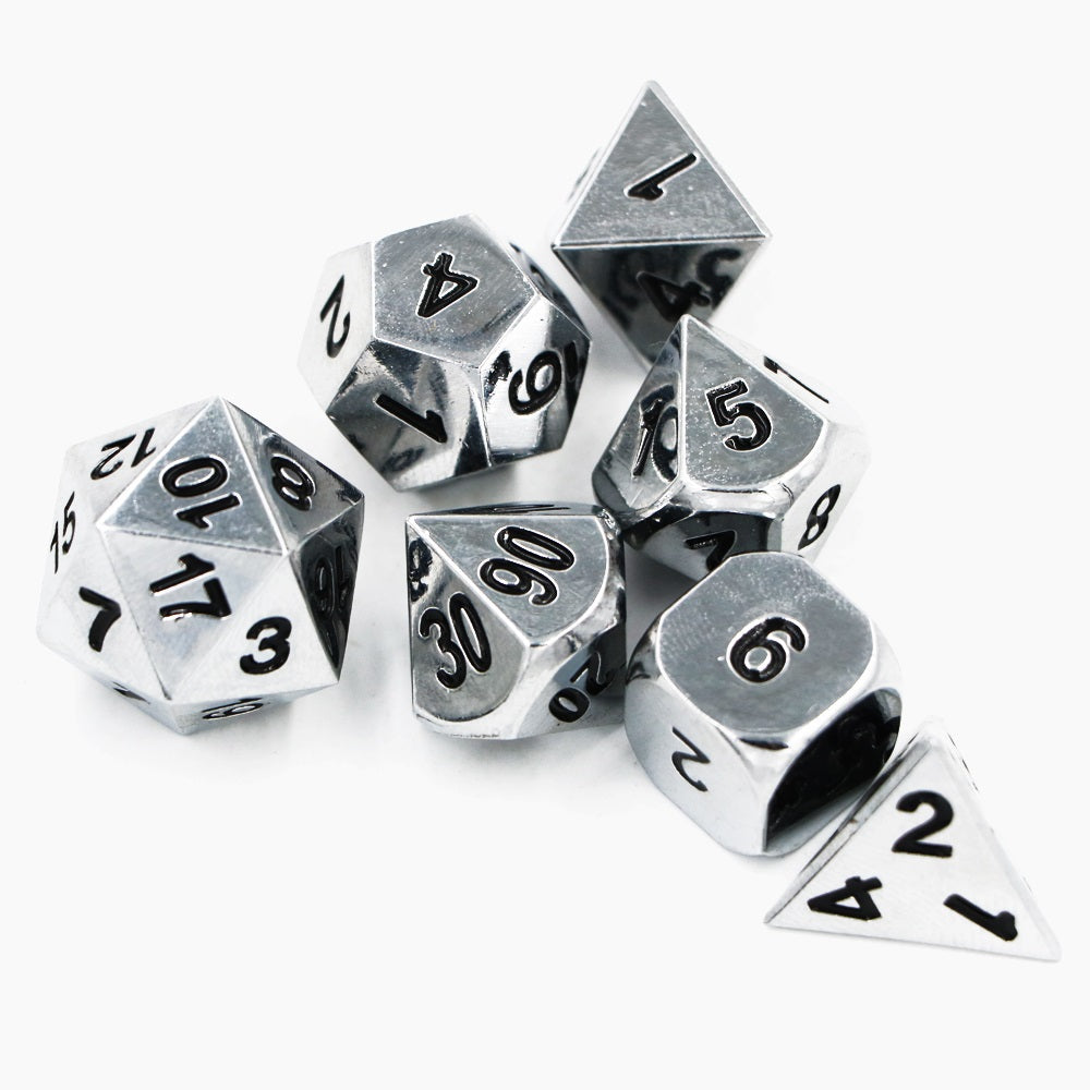 Mithril Metal Dice Set for Dungeons & Dragons