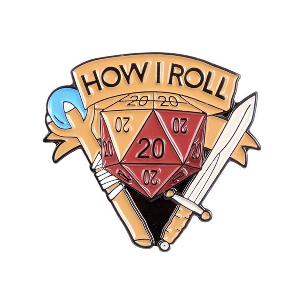 How I Roll D20 Pin - Dungeon & Dragon Brooch