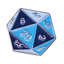 Load image into Gallery viewer, D20 Colourful Dice Pin - Dungeons &amp; Dragons Brooch
