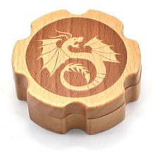 Charger l&#39;image dans la galerie, Gear-Shaped Wood Dice Box for Dungeons &amp; Dragons

