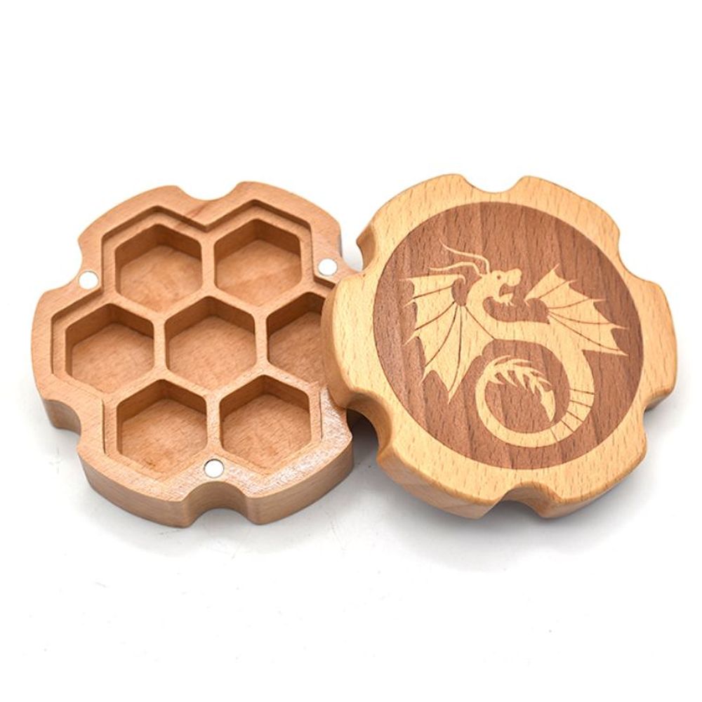 Gear-Shaped Wood Dice Box for Dungeons & Dragons