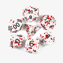 Load image into Gallery viewer, Blood-Splattered Dice Set for Dungeons &amp; Dragons
