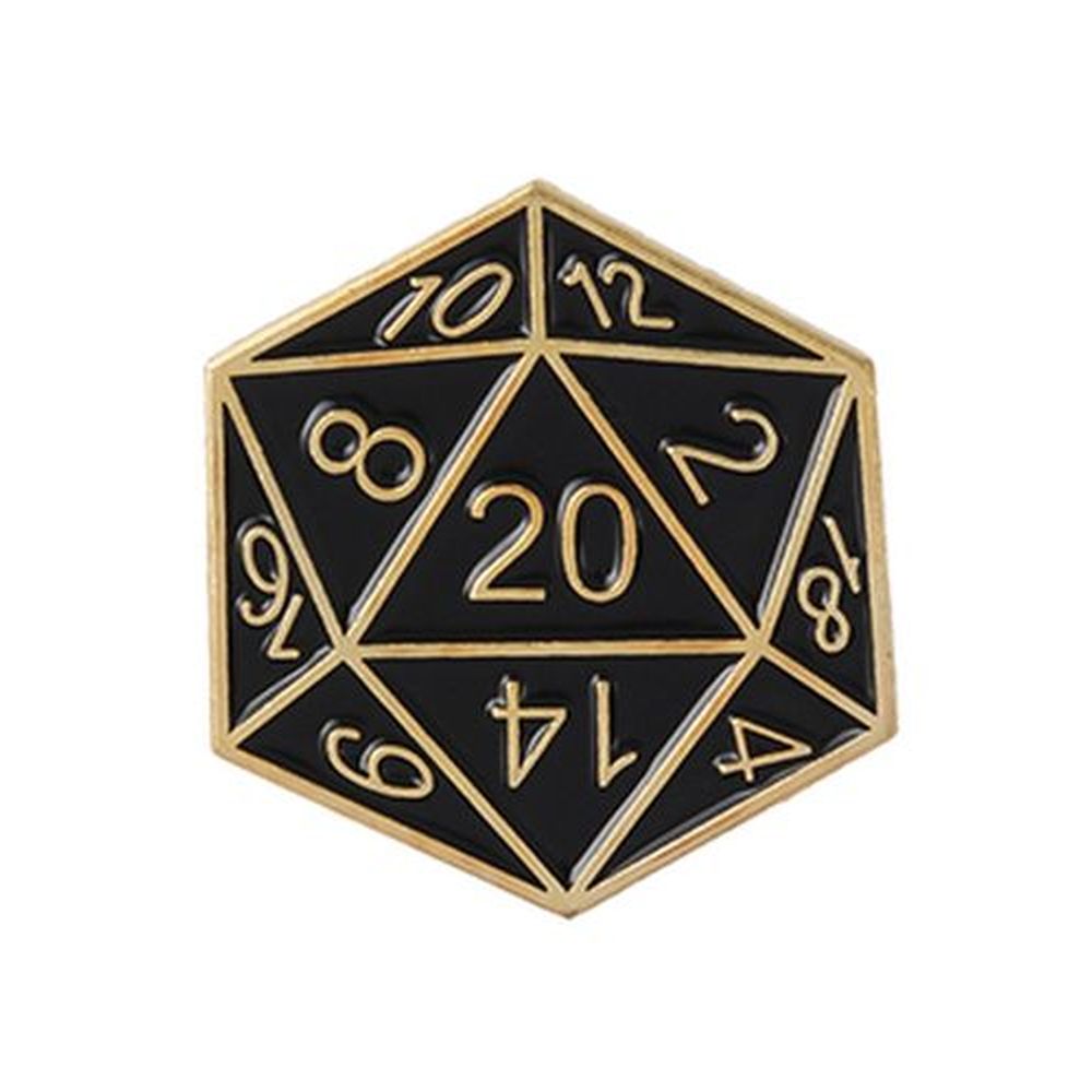 D20 Dice Pin - Dungeons & Dragons Brooch