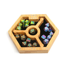 Charger l&#39;image dans la galerie, Hexagon Wood Dice Storage, Tray &amp; Tower for DND Dungeons &amp; Dragons
