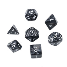 Load image into Gallery viewer, Black Pearl Dice Set for Dungeons &amp; Dragons
