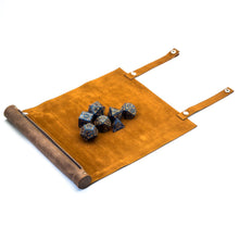 Load image into Gallery viewer, Leather Scroll Dice Mat and Storage for Dungeons &amp; Dragons
