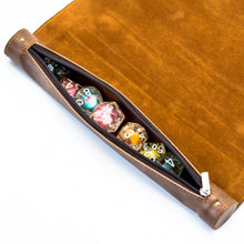 Load image into Gallery viewer, Leather Scroll Dice Mat and Storage for Dungeons &amp; Dragons
