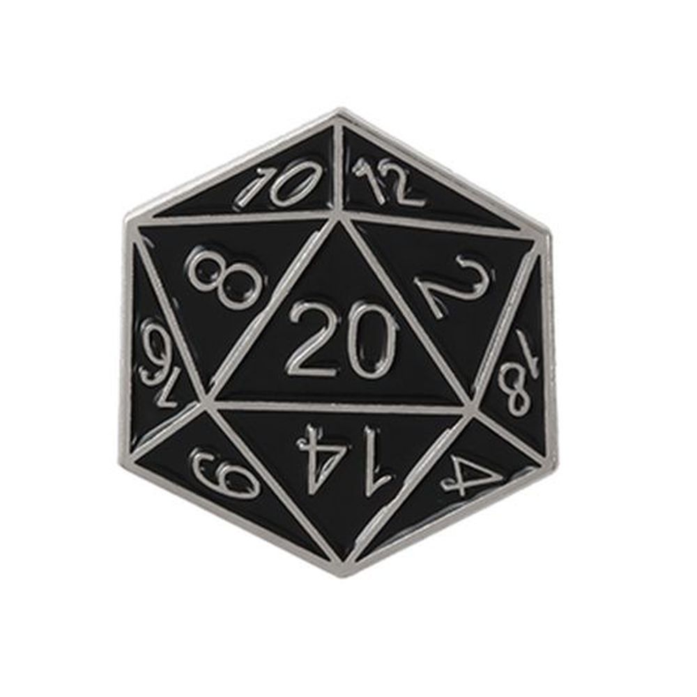 D20 Dice Pin - Dungeons & Dragons Brooch