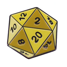 Load image into Gallery viewer, D20 Colourful Dice Pin - Dungeons &amp; Dragons Brooch
